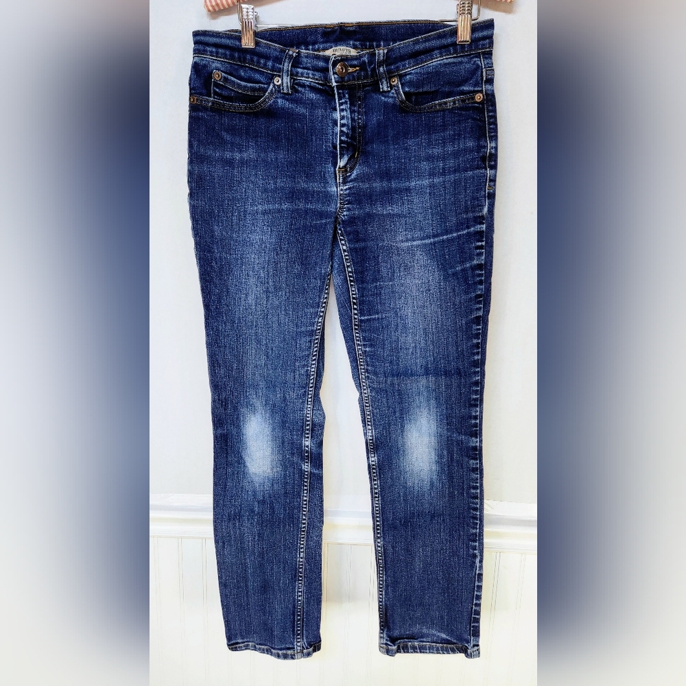 Duluth Trading Jeans Womens 6 x 29 Slim Straight Blue Denim Mid Rise 0028